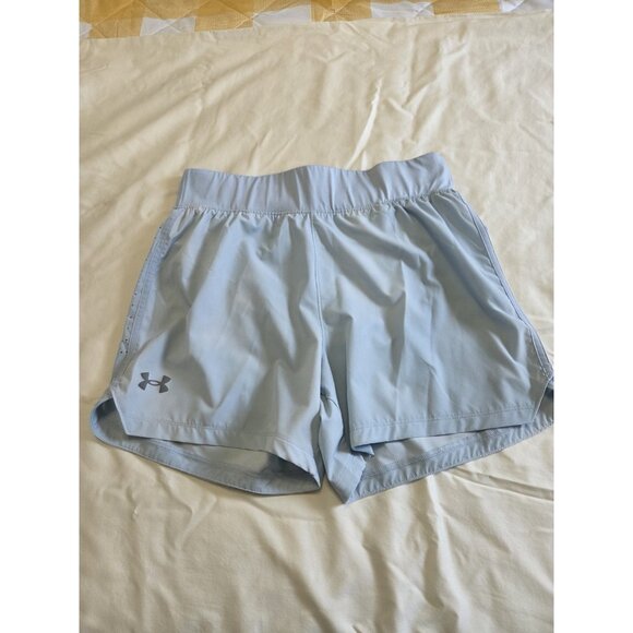 Under Armour Shorts Women’s Large Lt Blue Running Lightweight Speed Pocket - Picture 1 of 7